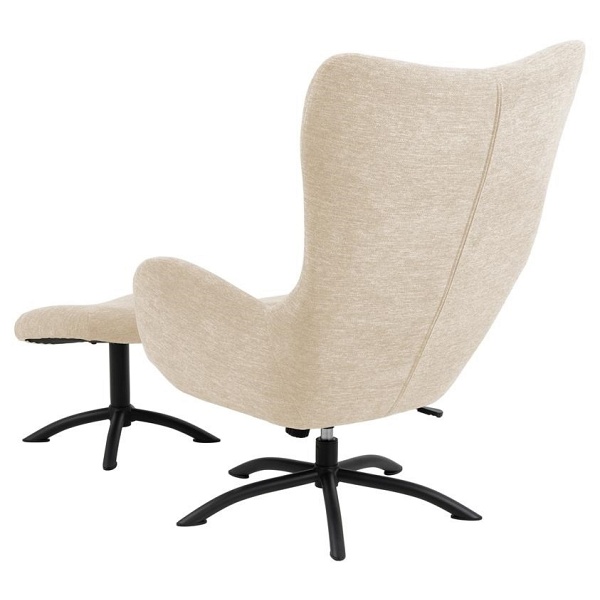 Fotel z podnóżkiem Talgarth beżowy - ACTONA